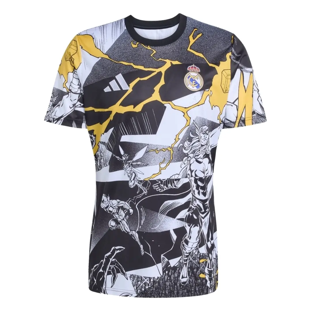 Real Madrid Marvel Warm Up Shirt 2025/26 White/Black