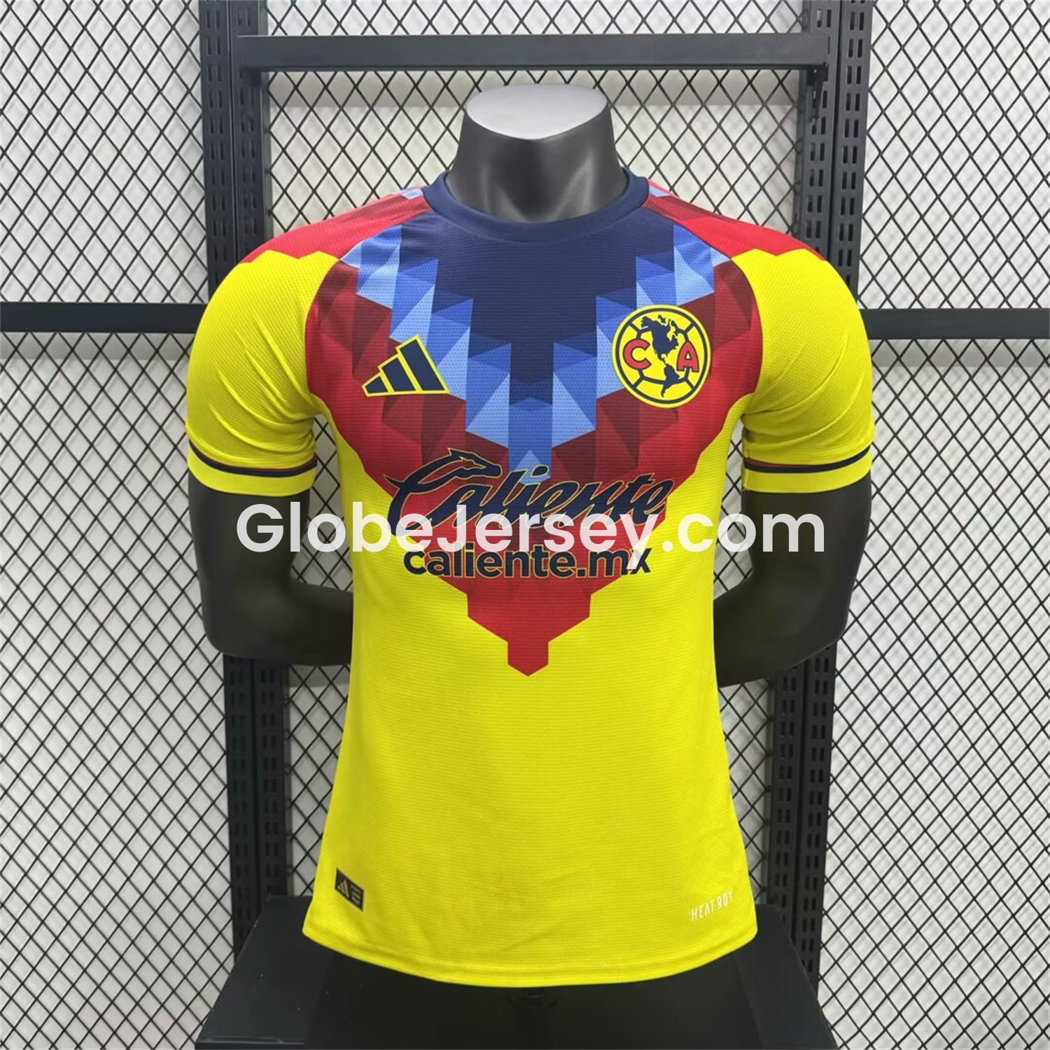 Club América 25-26 Blue and Red V-Shaped Camouflage Yellow Jersey - Player Version