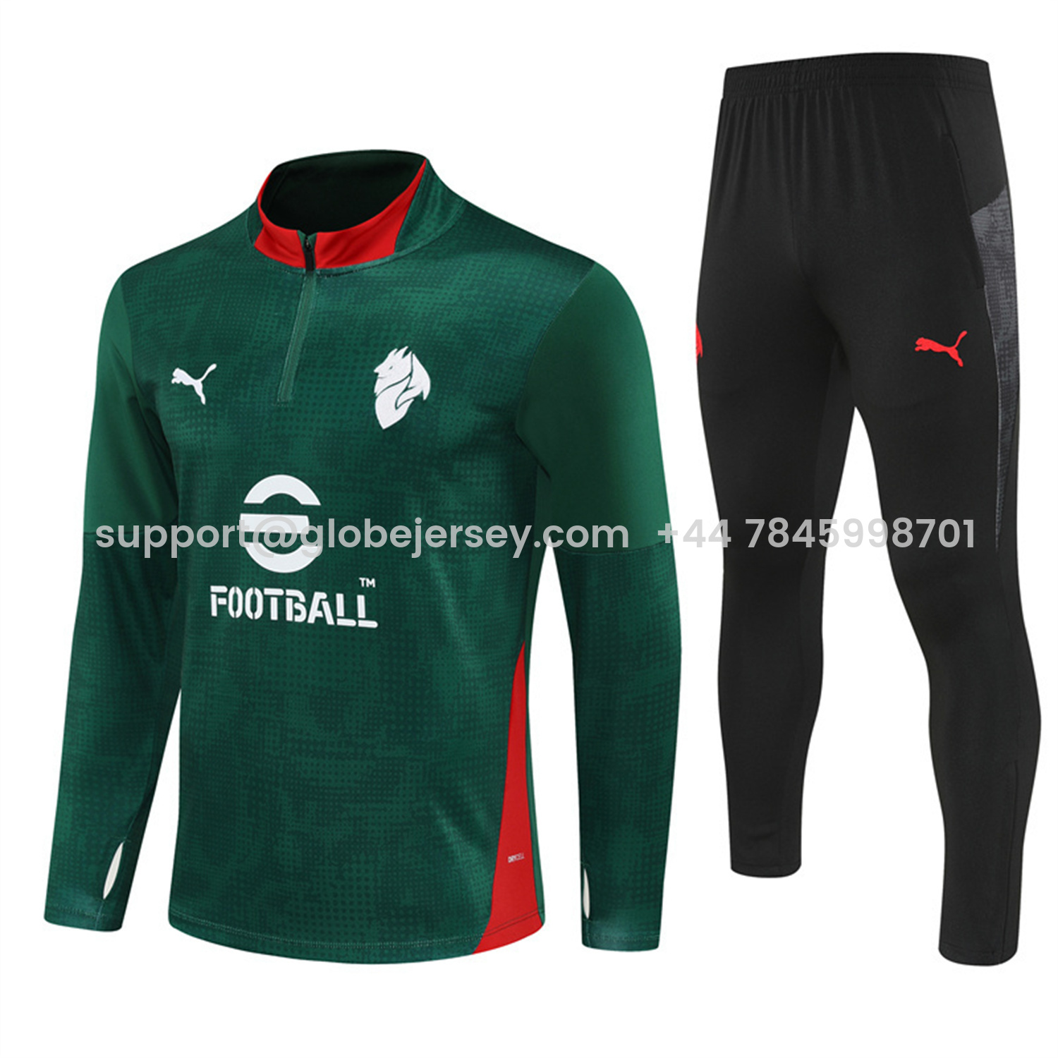 AC Milan 25-26 Long Sleeve Training Set - Army Green Top & Black Pants