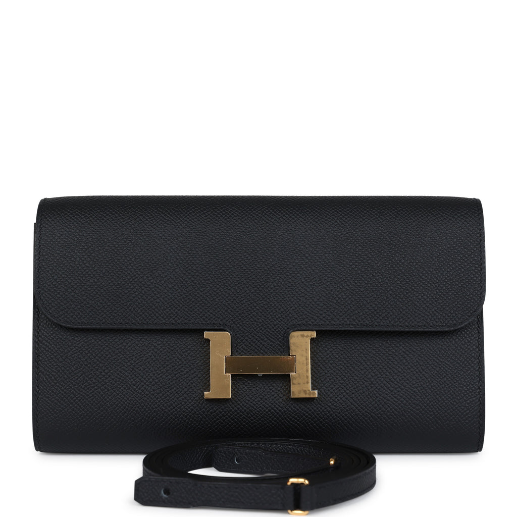 Constance Wallet To Go Black Epsom Gold Hardware