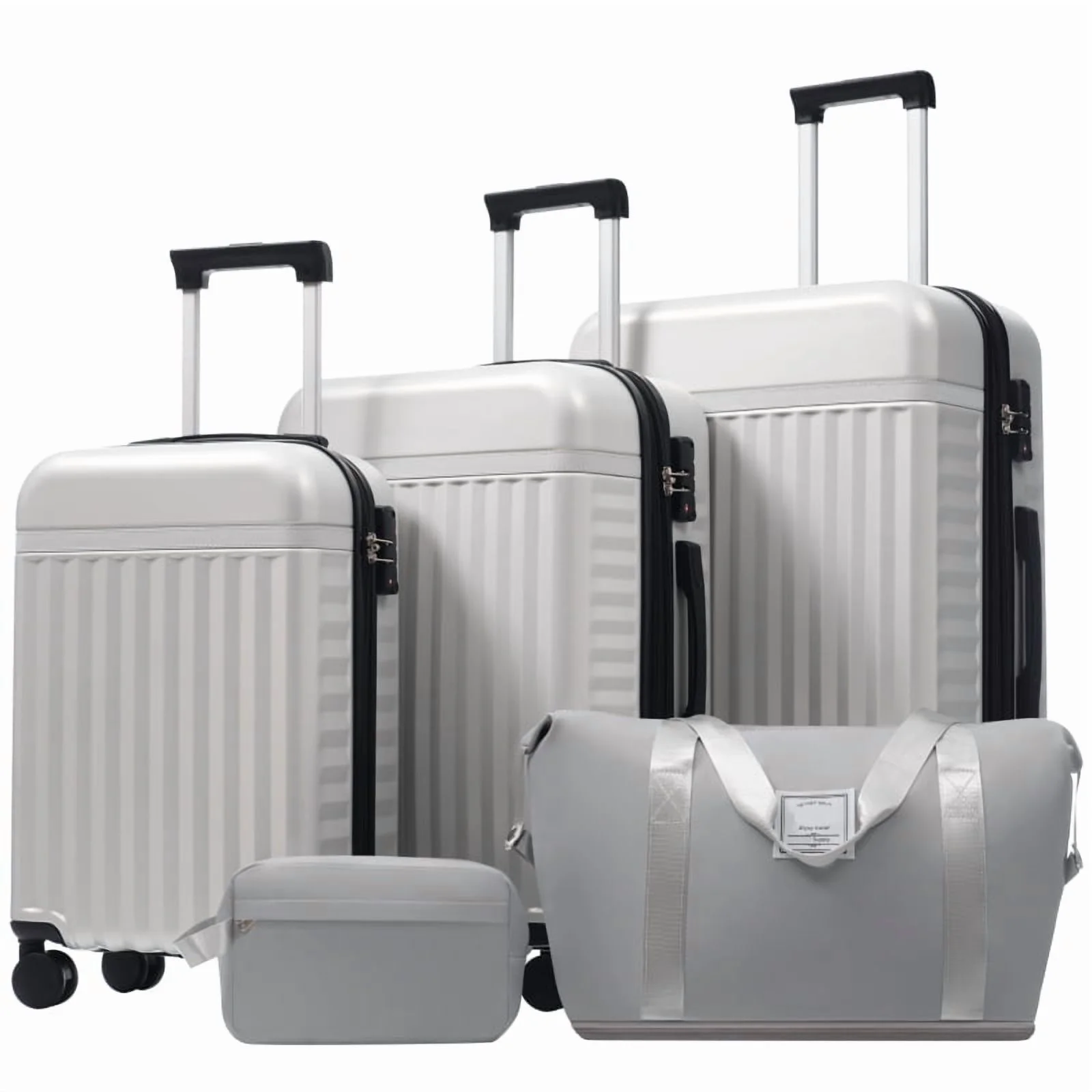 Front Opening Luggage Set 3 Piece, Hardside Carry on Suitcase with USB Port, Expandable Luggage with Handle Bag Spinner Wheels TSA Lock