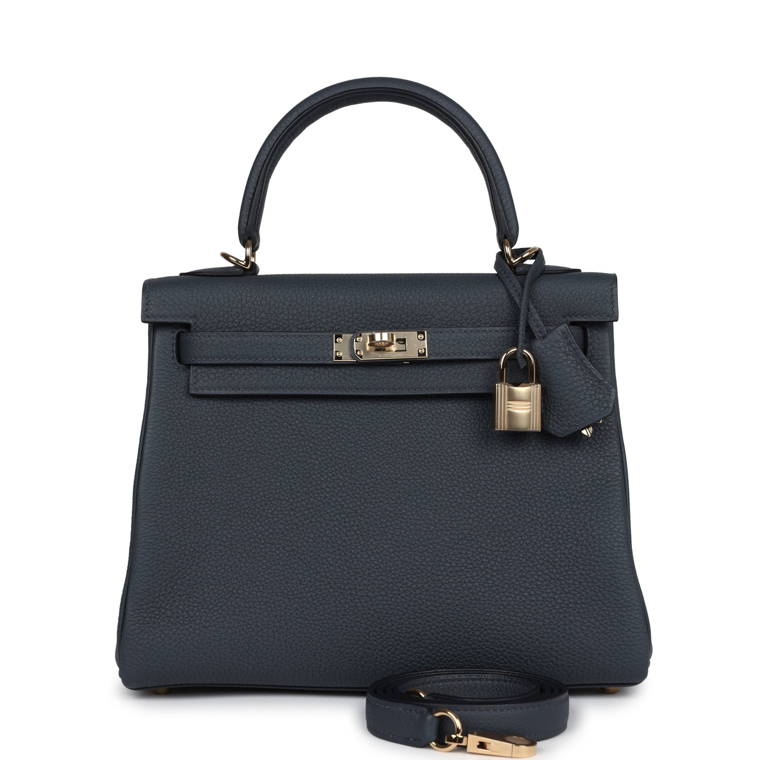 Kelly Retourne 25 Gris Misty Togo Permabrass Hardware