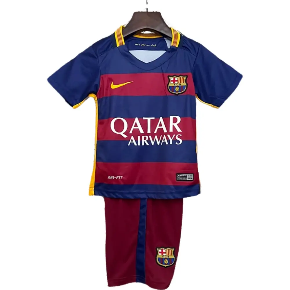 2015-16 Barcelona Home Retro Children's Jersey Set - Fans Edition