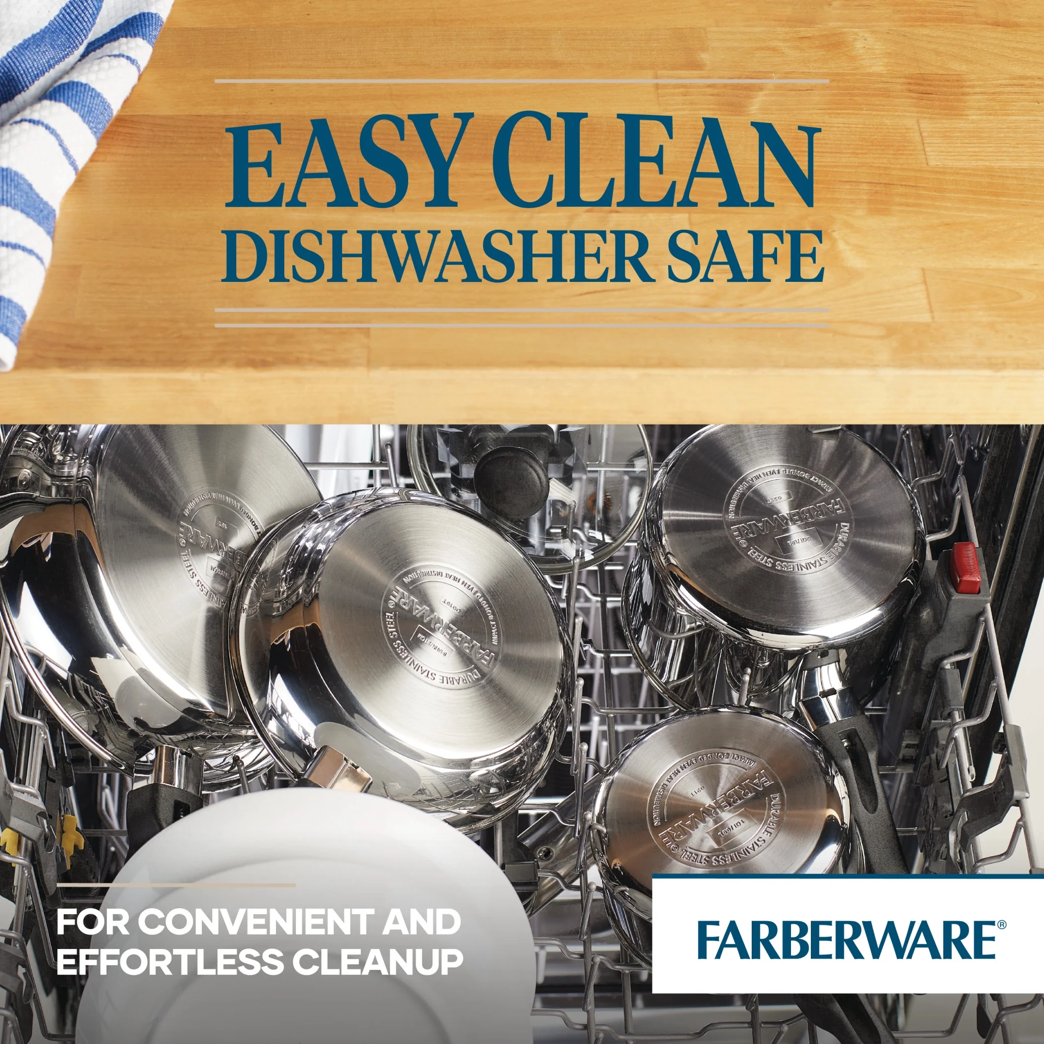 Farberware Classic Traditions 12 Pcs Stainless Steel Cookware Set Induction Compatible with Ceramic Nonstick Frying Pans and Cooking Utensils, Metal Utensil Safe, Dishwasher Safe, Stainless Steel