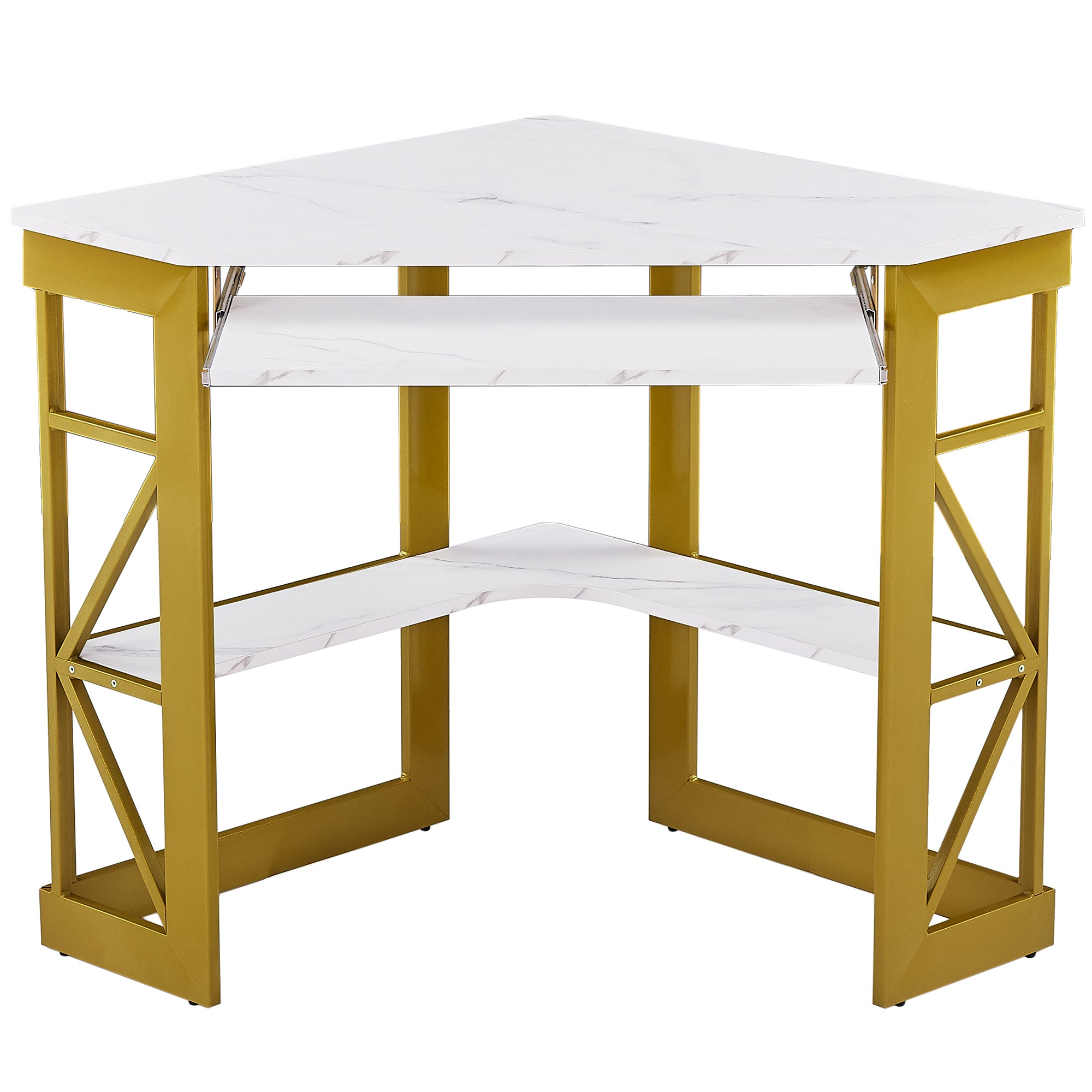 Brown Triangle Corner Desk, Office/Computer/Writing Desk for Student Apartments