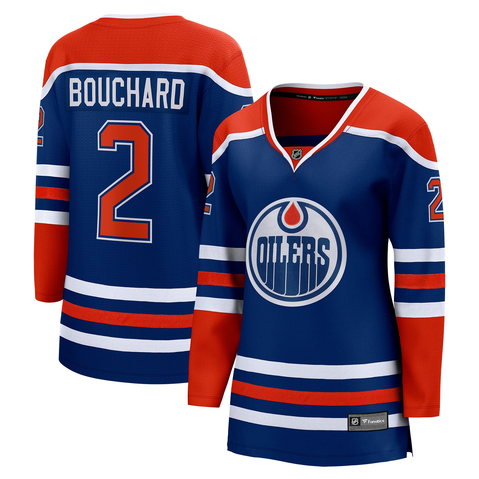 Evan Bouchard Edmonton Oilers Fanatics Women’s Home Breakaway   Jersey – Royal