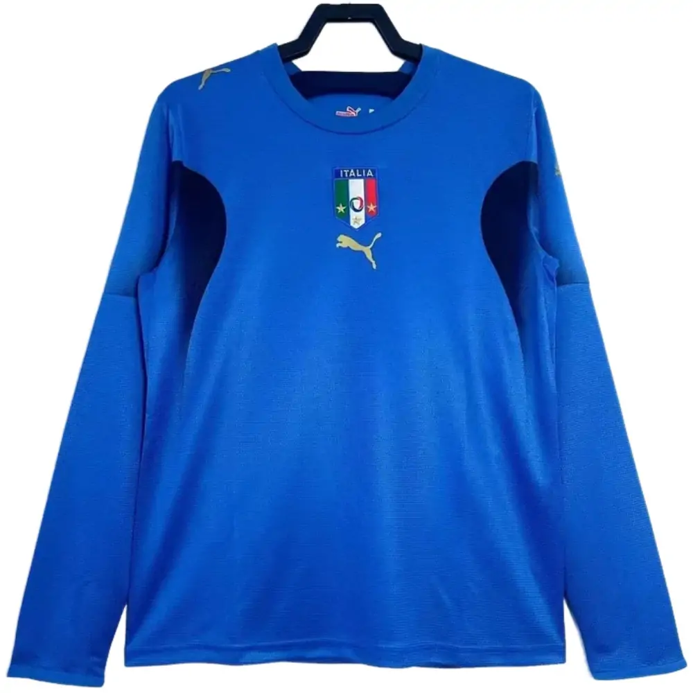 2006 World Cup Italy Home Long Sleeve Jersey - Fans Edition