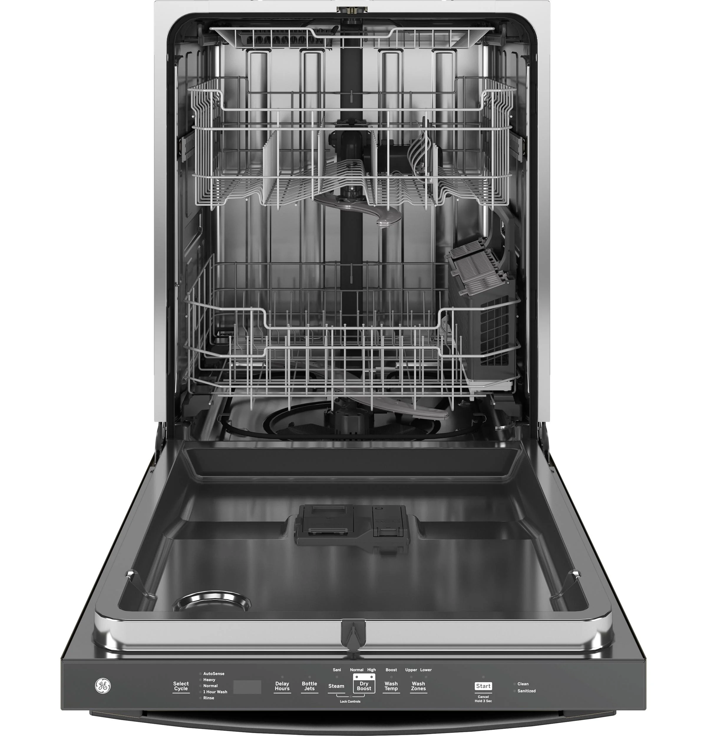 GE Top Control with Stainless Steel Interior Dishwasher with Sanitize Cycle GDT670SFVDS