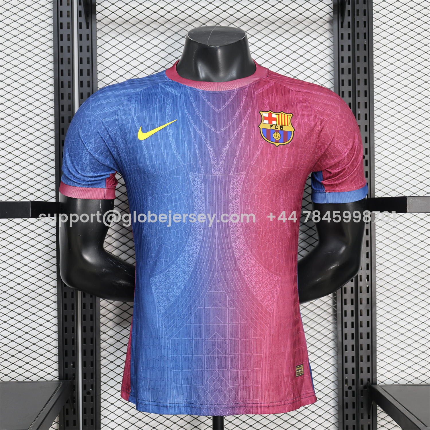 Barcelona 25-26 Red And Blue Gradient Special White Jersey - Player Version
