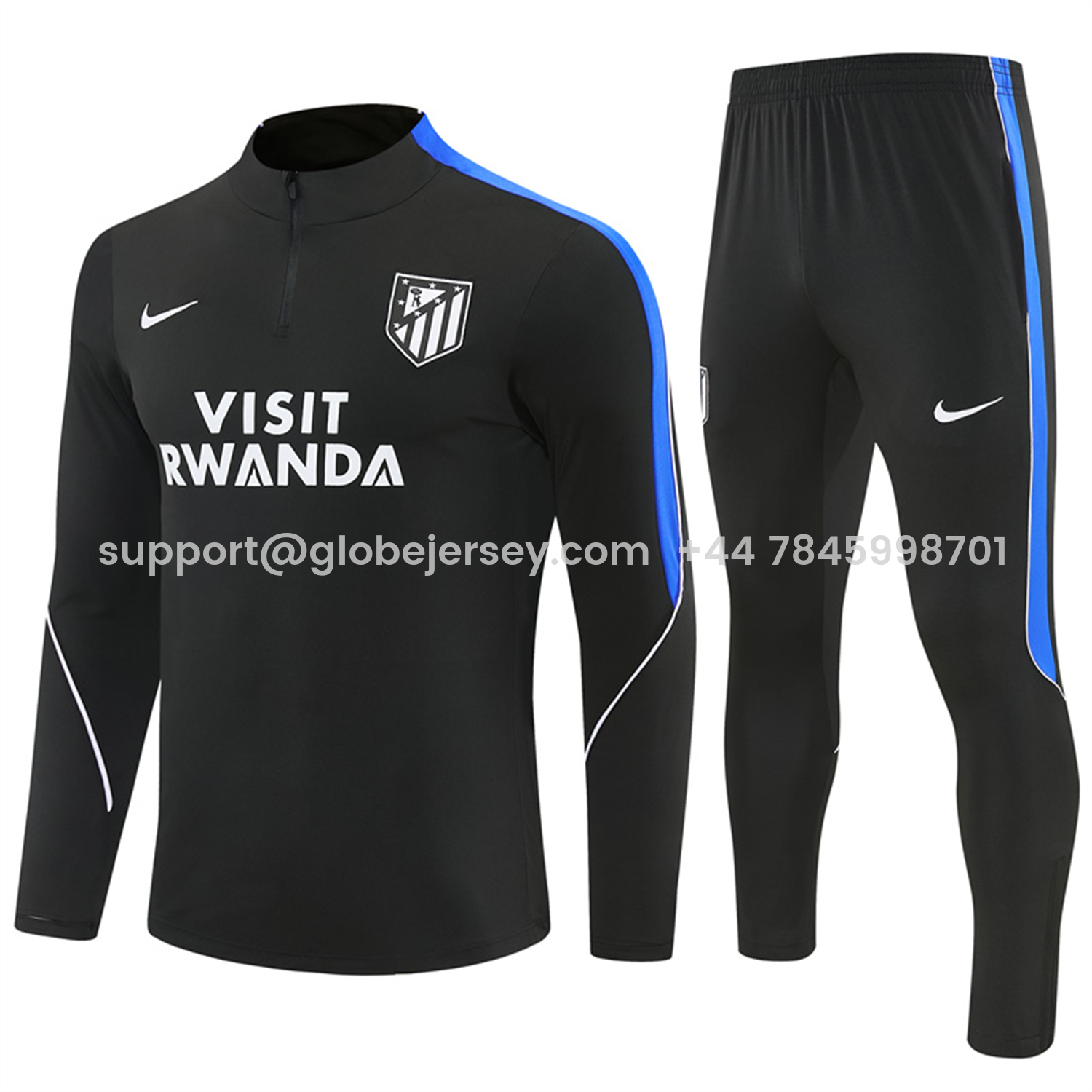 Atletico Madrid 26-27 Long Sleeve Training Set - Black Top & Black Pants