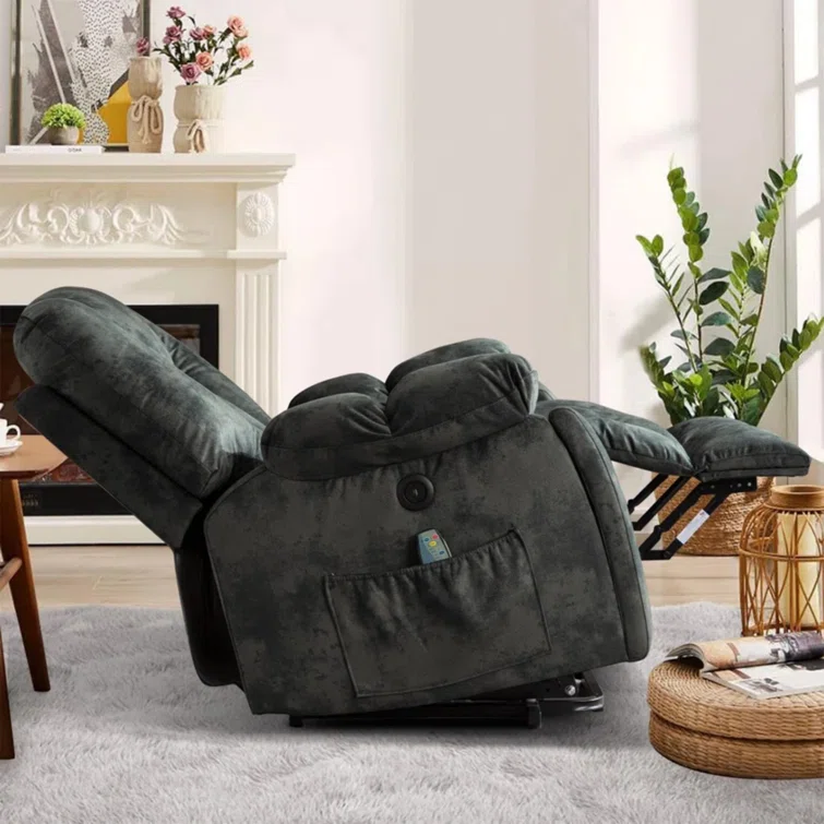 41'' Oversized Power Lift Chair - Heated Massage Electric Recliner with Super Soft Padding