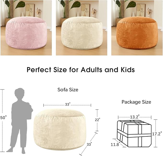 BUBBLEBEAN Bean Bag Chairs for Adults - Memory Foam Furniture BeanBag Chair