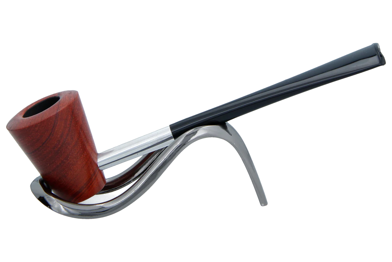 Smoke-King Metal Pipe Brown Poa Rosa Wood Cone Shape Bowl