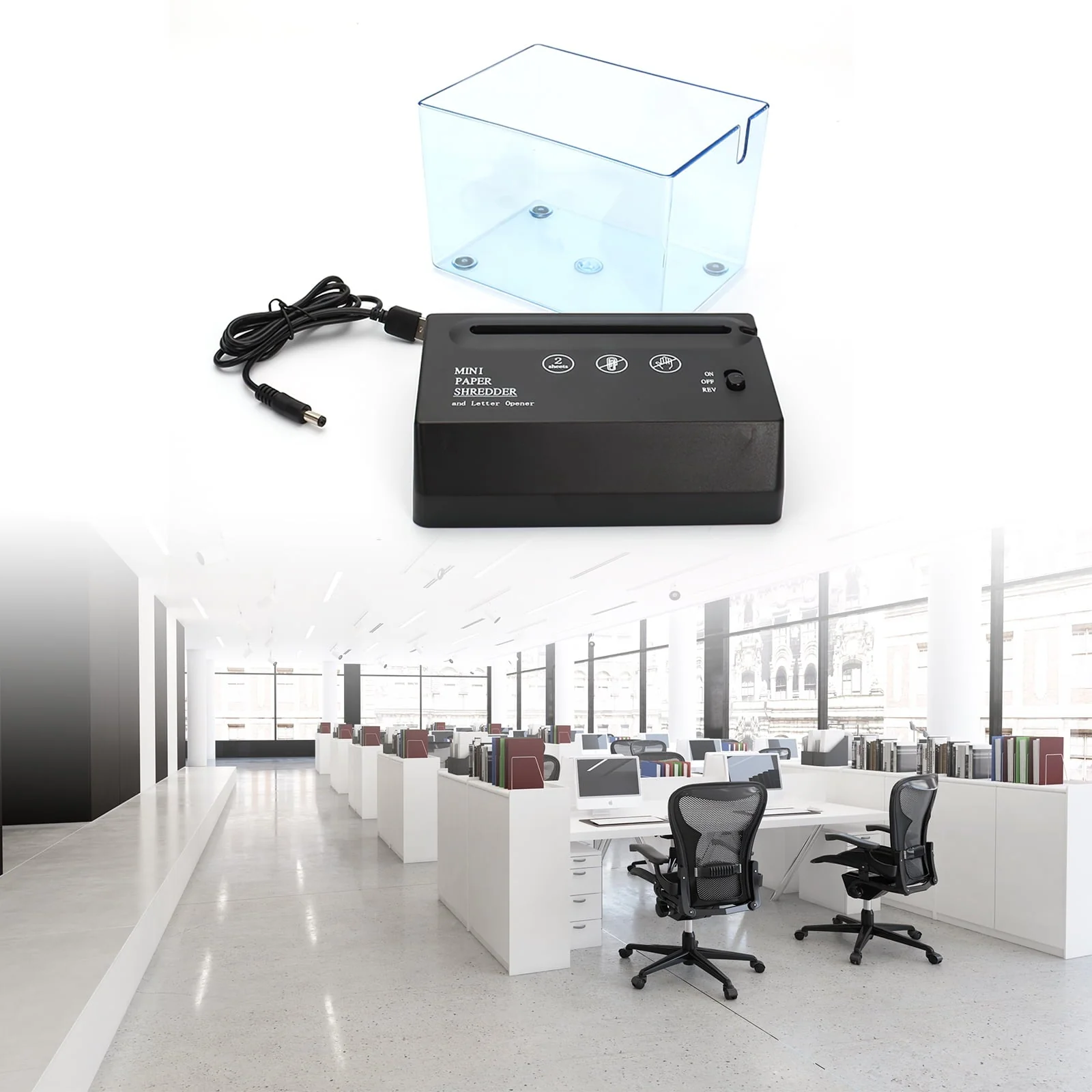 Mini Paper Shredder, Portable A6 Electric Shredder Documents Paper Cutting Tool Home Office Desktop Stationery