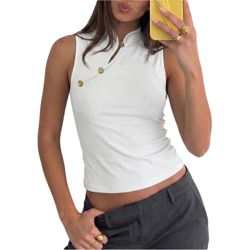 Women's Summer Cheongsam Top Mock Neck