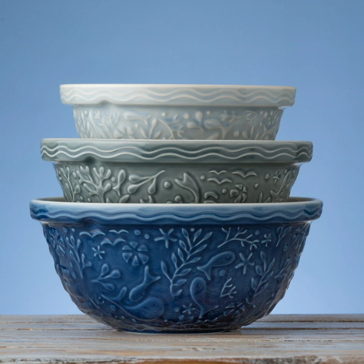 Mason Cash Nautical Chip-Resistant Earthenware Mixing Bowls with Sea Turtle,Crab,Boat Designs (3Pcs)