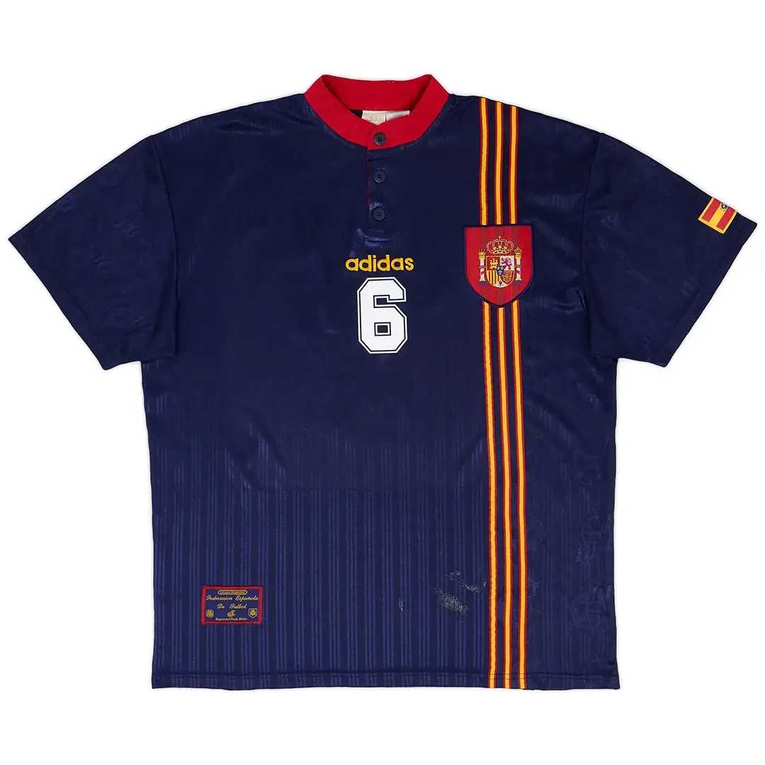 R. HIERRO #6 Spain 1996 Away Retro Football Jersey