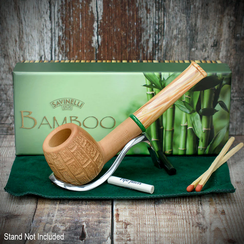 Savinelli Bamboo Rusticated Natural 207 - 6mm Briar Pipe