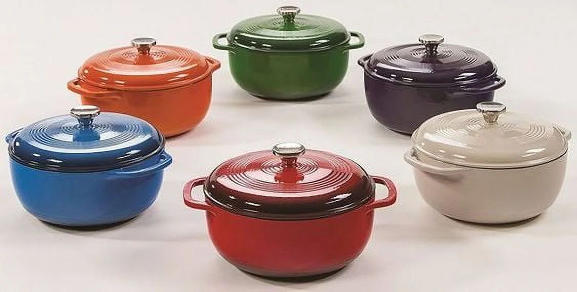 Lodge Cast Iron 3 Quart Enameled Dutch Oven Red