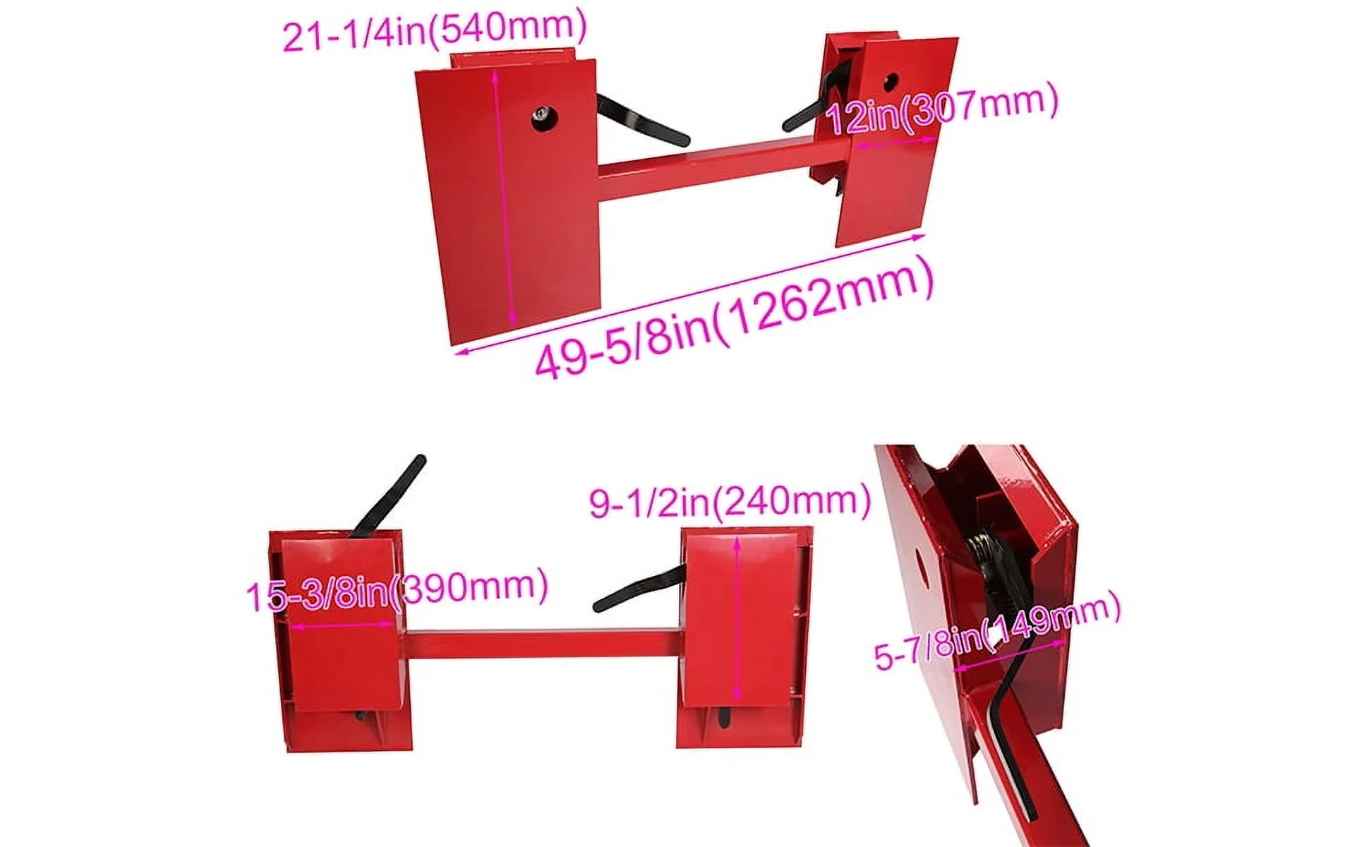 Kojem Universal Skid Steer Quick Attach Conversion Adapter W/ Adjustable Cross Brace Tractor Attachments Welding Plate Bobtach Blank QTA 3500lbs