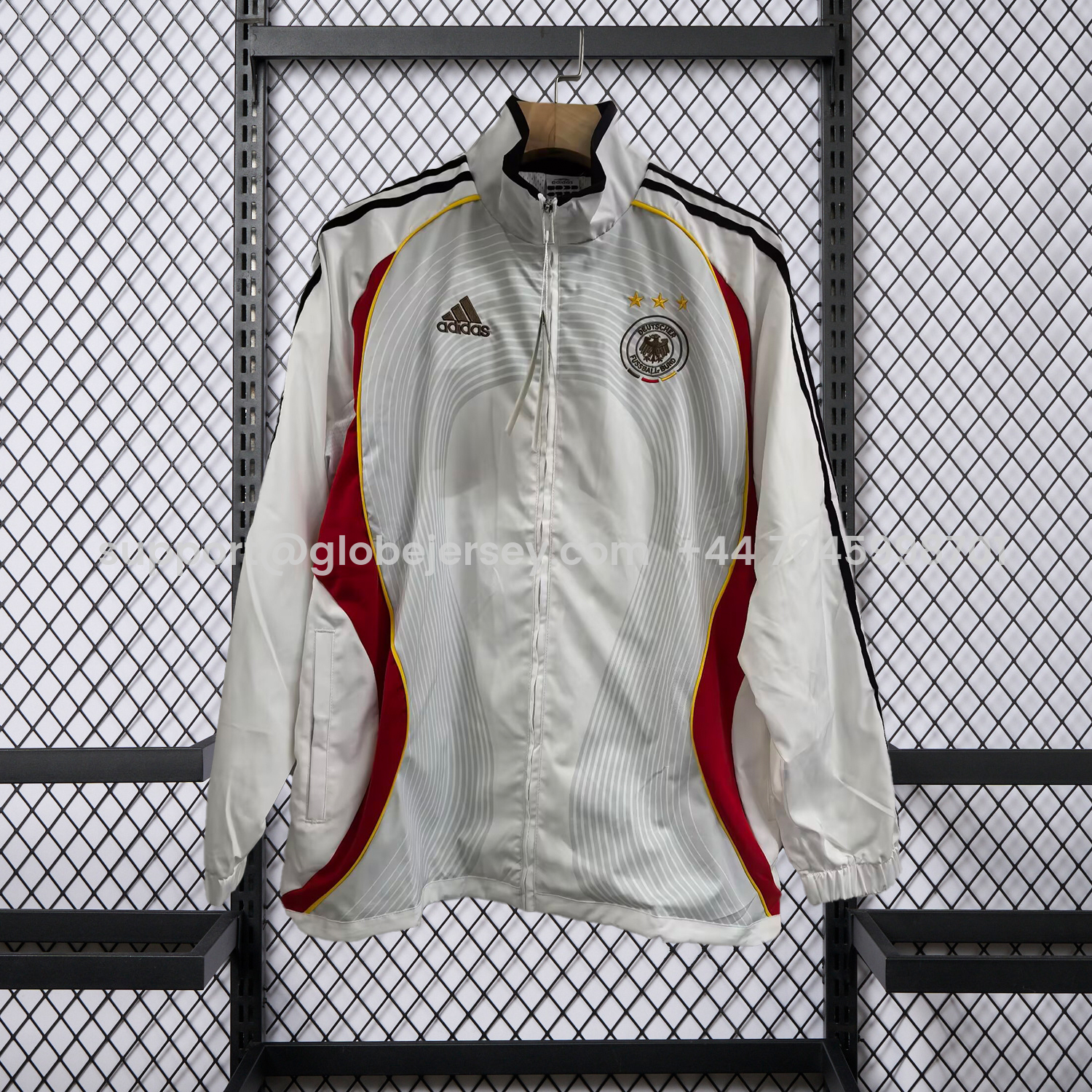Retro Germany 2006 Vintage Style Windbreaker - White & Black