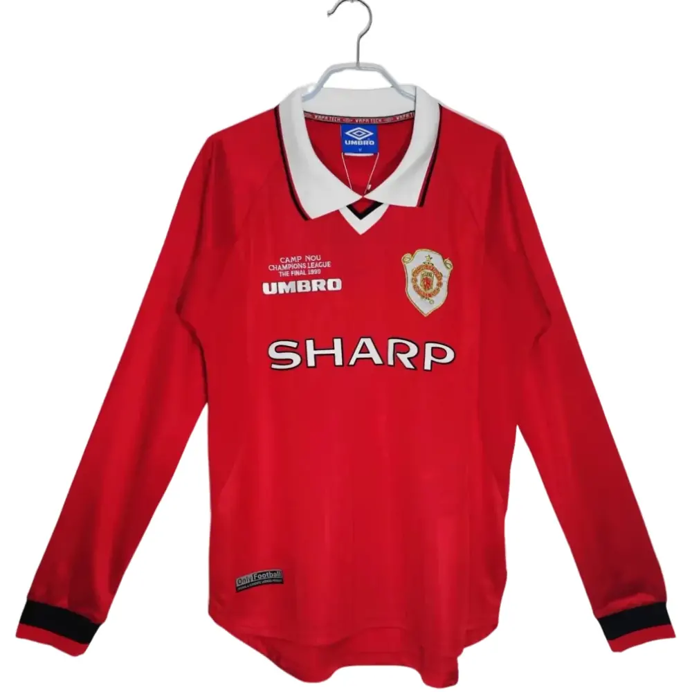 1999/2000 Manchester United Home Long Sleeve Retro Jersey-Fans