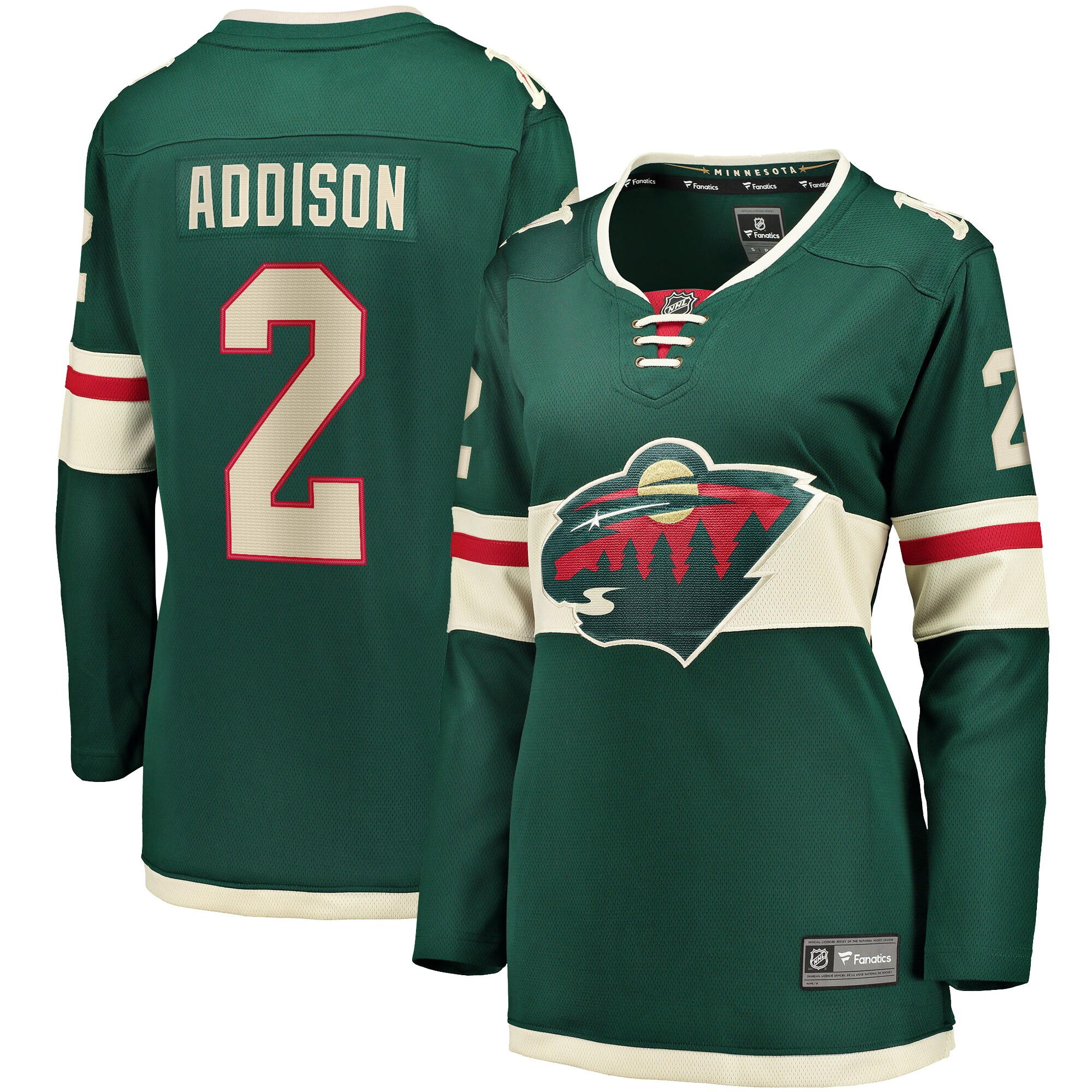Calen Addison Minnesota Wild Fanatics Women’s Home Breakaway   Jersey – Green