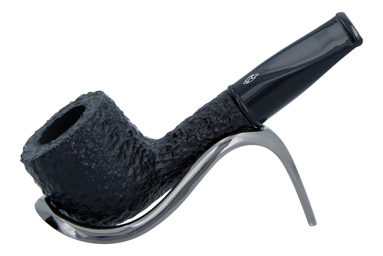 Savinelli Mini -  Black Rusticated Briar Smoking Pipe - Shape 128 (6mm)