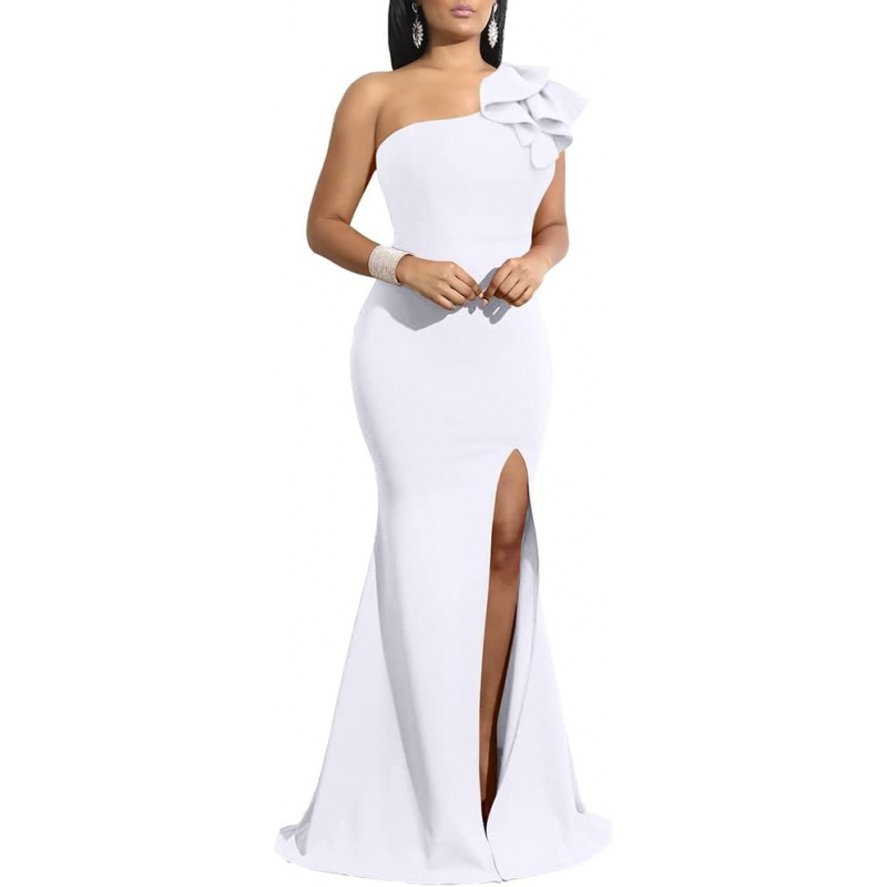Women's Sexy Sleeveless One Shoulder Ruffle