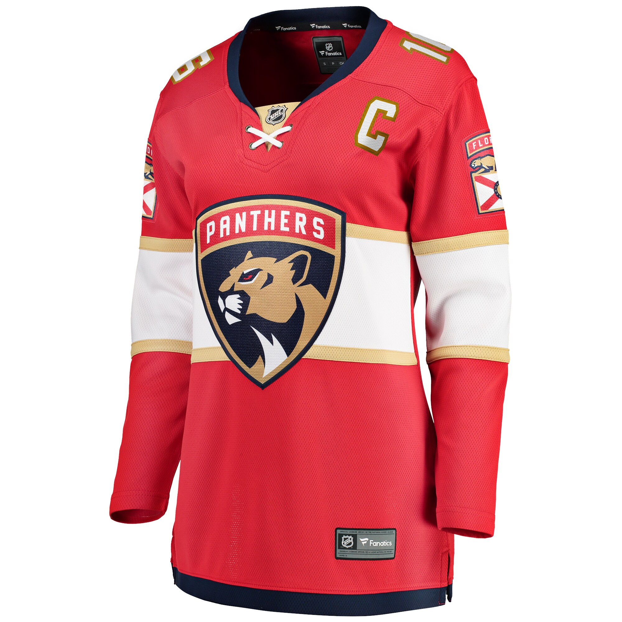 Aleksander Barkov Florida Panthers Fanatics Women’s Captain Patch Home Breakaway   Jersey – Red