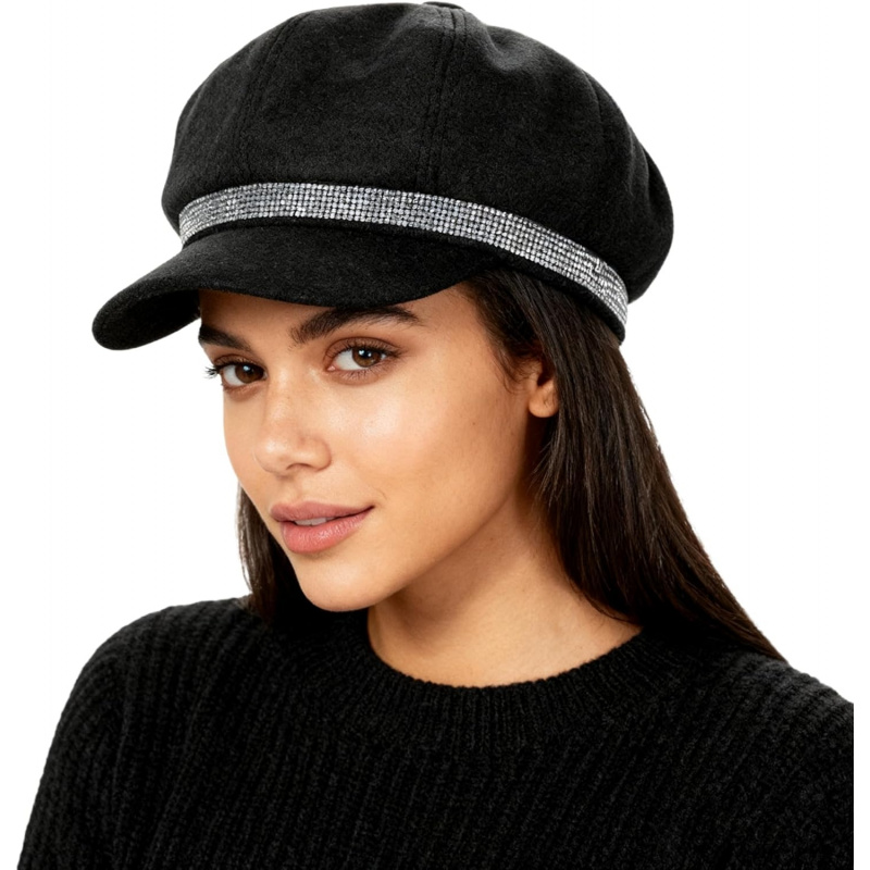 Women's Felt Newsboy Hat Classic Cabbie Beret Cap