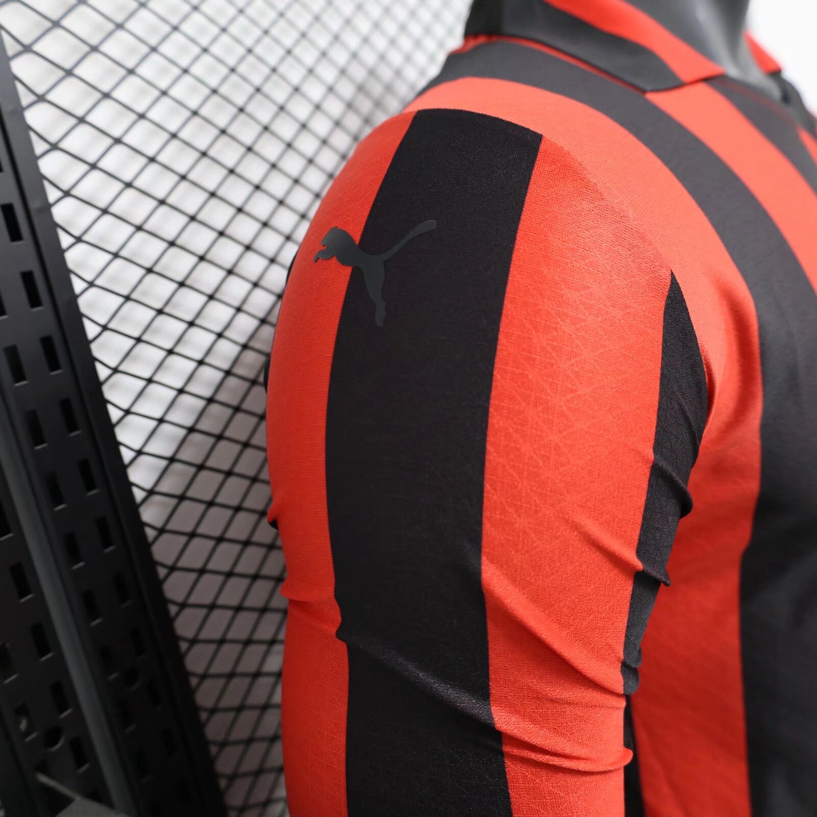 2025-26 New Season AC Milan Anniversary Edition Red Long Sleeve Lapel Jersey - Player Edition