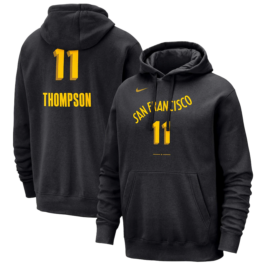 Men's  Klay Thompson Black Golden State Warriors 2023/24 City Edition Name & Number Pullover Hoodie