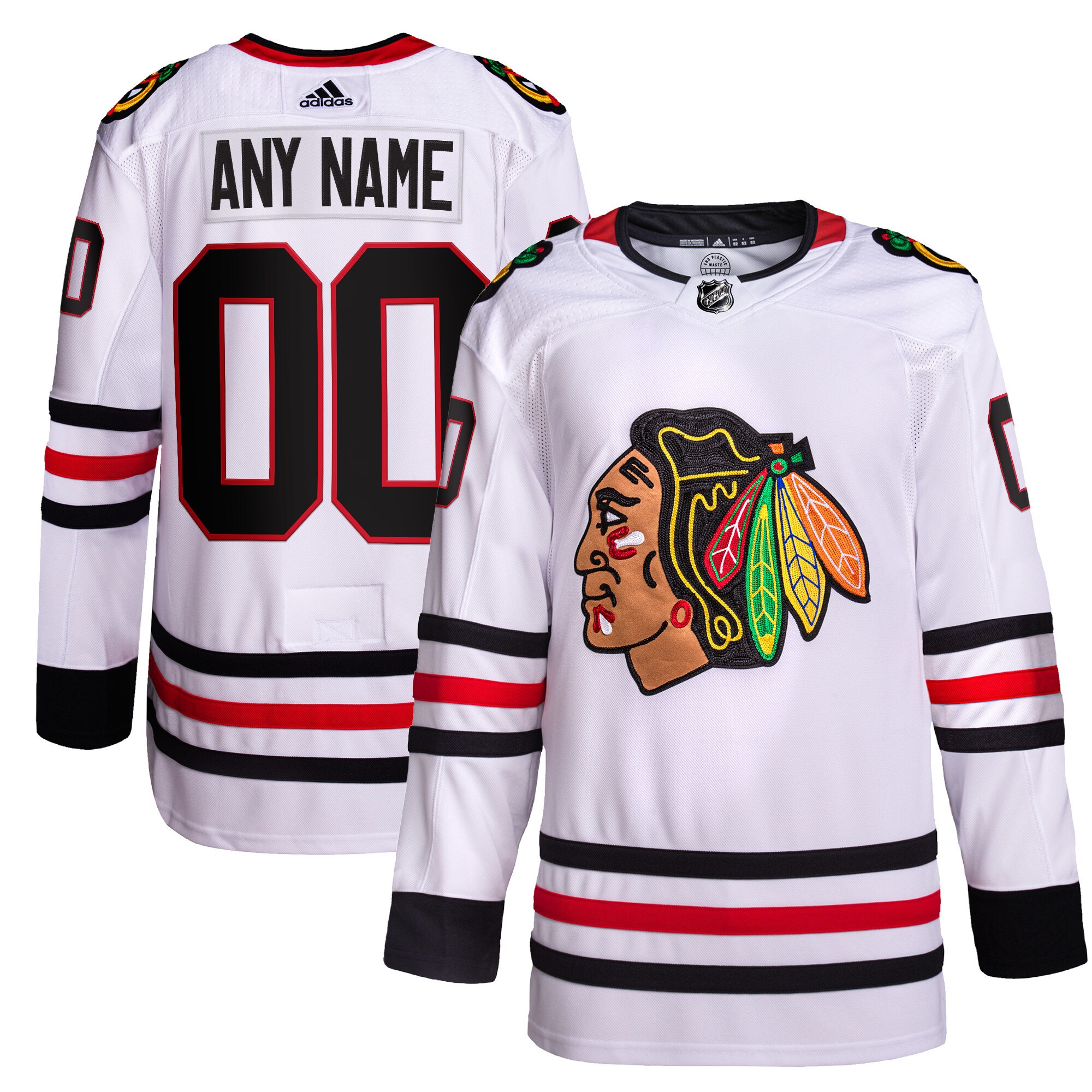 Chicago Blackhawks   Away  Primegreen  Custom Jersey – White