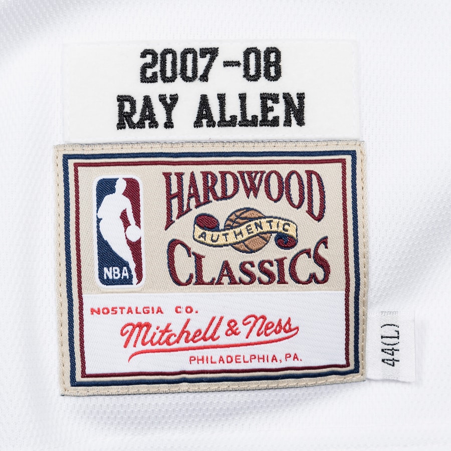 Men's Ray Allen White Boston Celtics 2007/08 Hardwood Classics Authentic Jersey