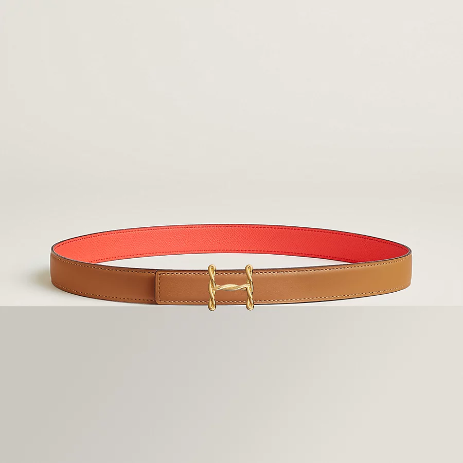 H Torsade belt buckle & Reversible leather strap 24 mm