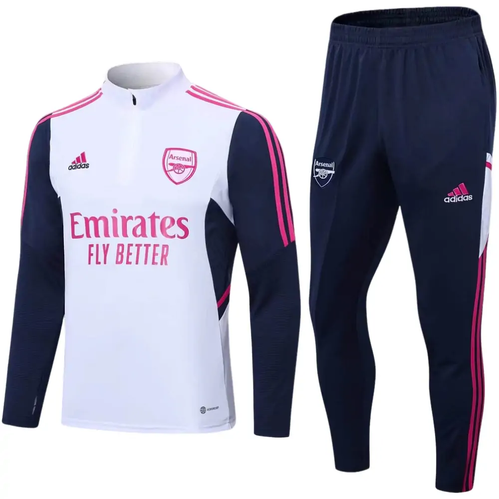 2022/2023 Arsenal Half-Pull Training Suit White Football Shirt 1:1 Thai Quality Set
