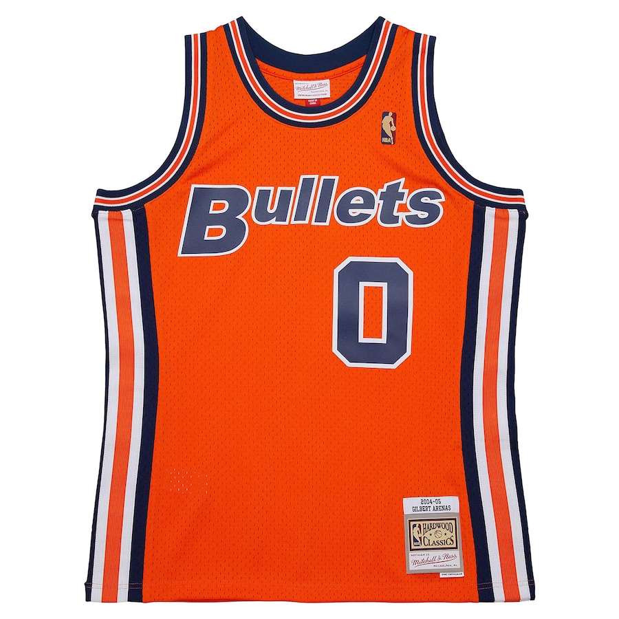 Men's Washington Bullets Gilbert Arenas Mitchell & Ness Orange 2004/05 Hardwood Classics Swingman Jersey