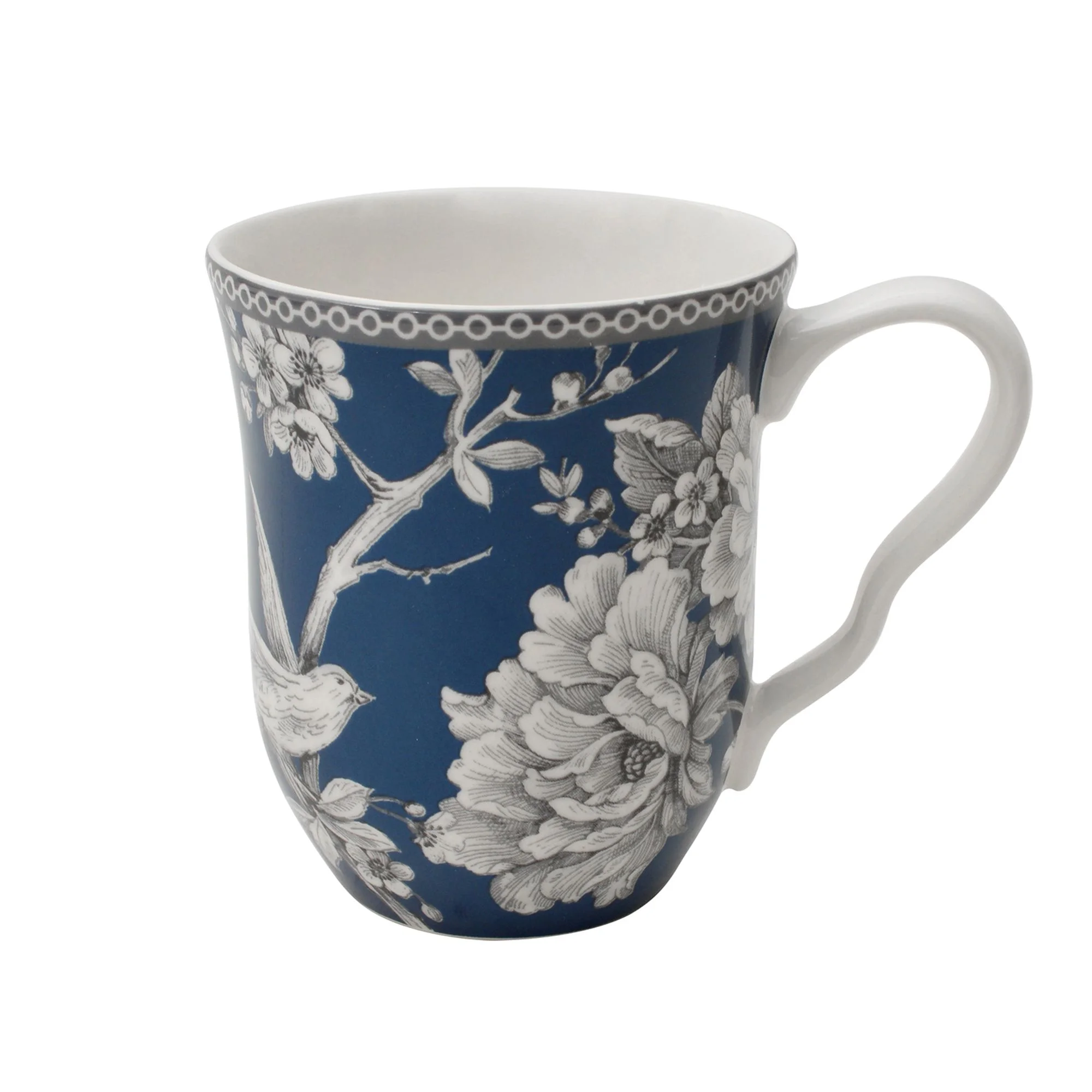 222 Fifth Adelaide Round 16-Piece Porcelain Dinnerware Set, Black Toile
