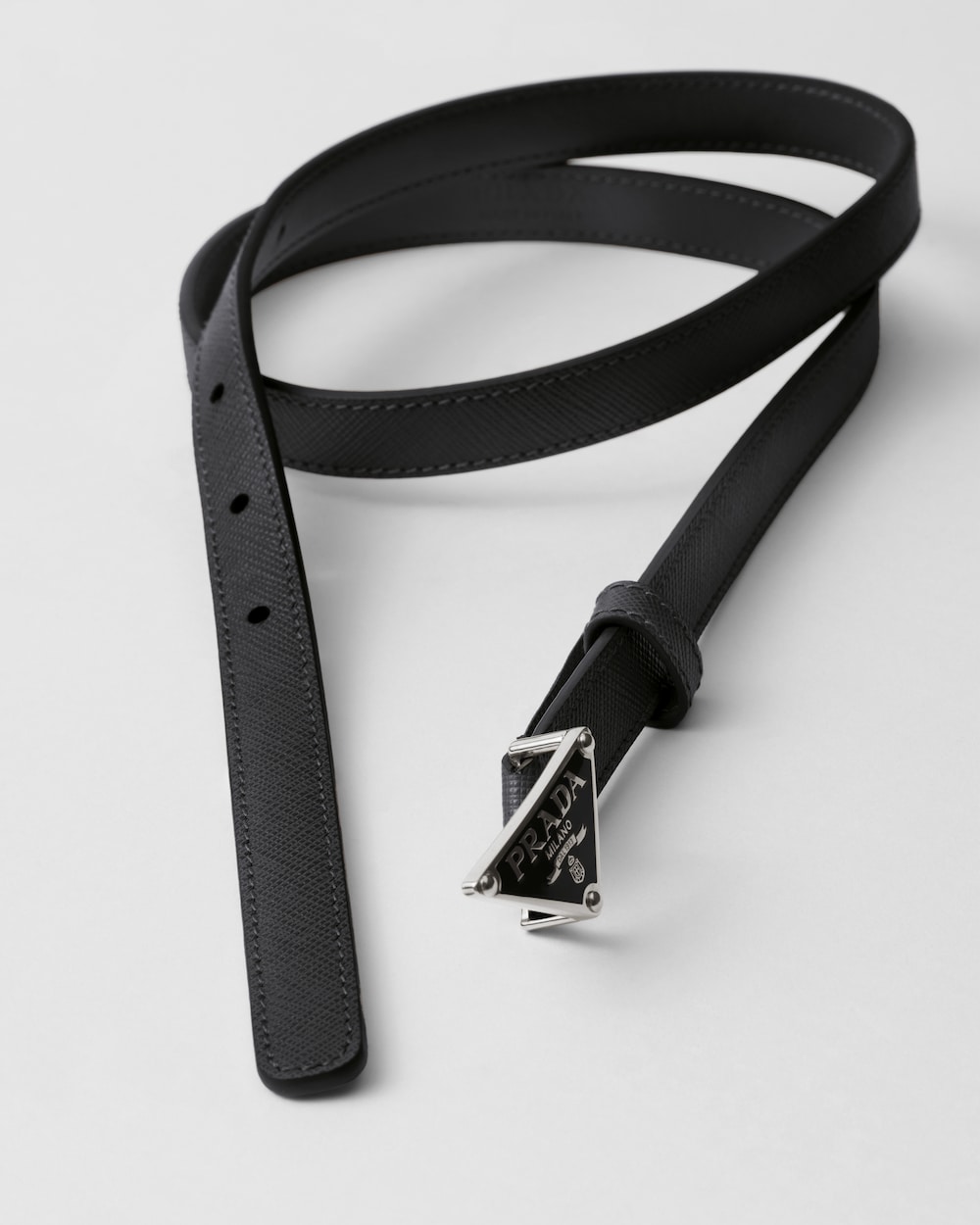 Saffiano leather belt