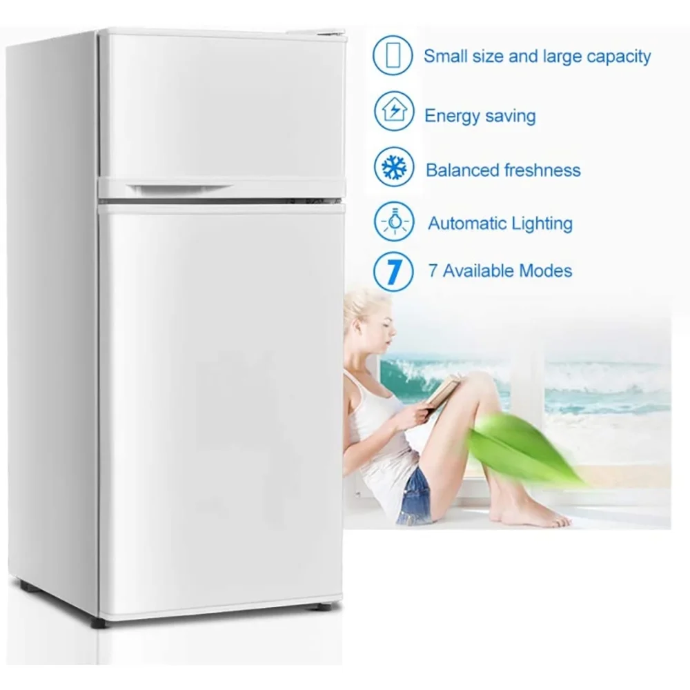 Kadyn Refrigerator,Fridge, Refrigerator with freezer, 2 Doors Cold-rolled Sheet Compact Refrigerator-White