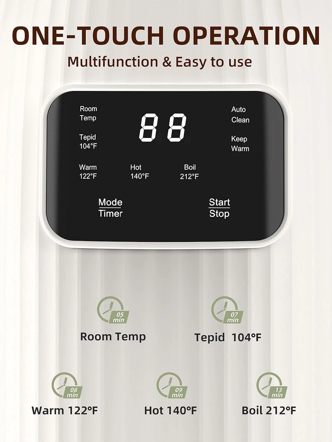 20 oz Nut Milk Maker - Multifunctional Automatic Almond, Equipped with 10 Blades, Suitable for Plant-Based, Oat, Soy, and Dairy, 12-Hour Timer/Auto Clean/Room Temperature/Keep Warm/Boil, hite.