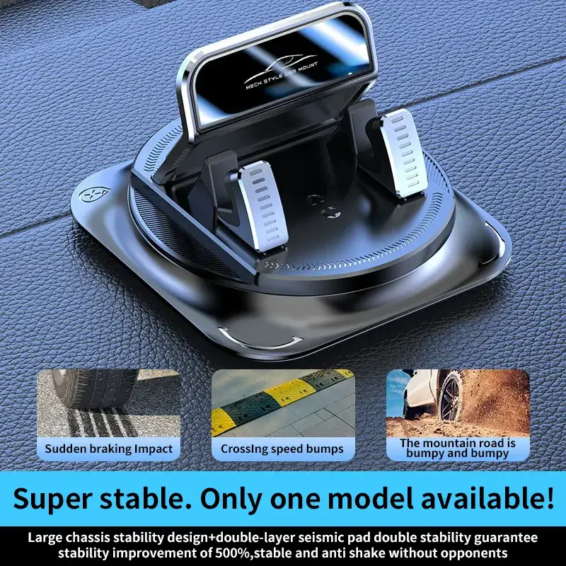 [FathersDayGift]Car phone holder 360 degree rotation, suitablefor car navigation in-car dashboard, horizontaland vertica screen adjustment angle,suctioncup fixed non-slip mobile phone holdersuitable for iPhone and Android