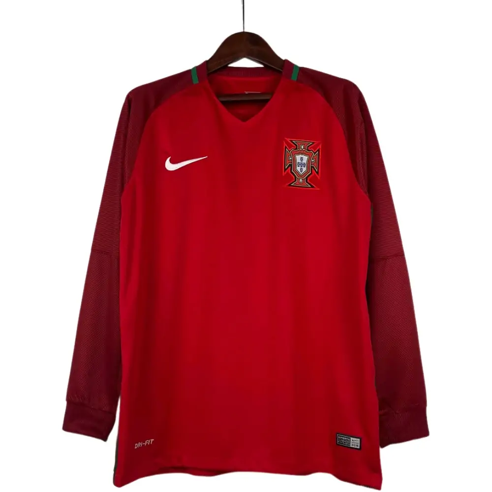 2016 Retro Long Sleeve Portugal Home Football Shirt 1:1 Thai Quality