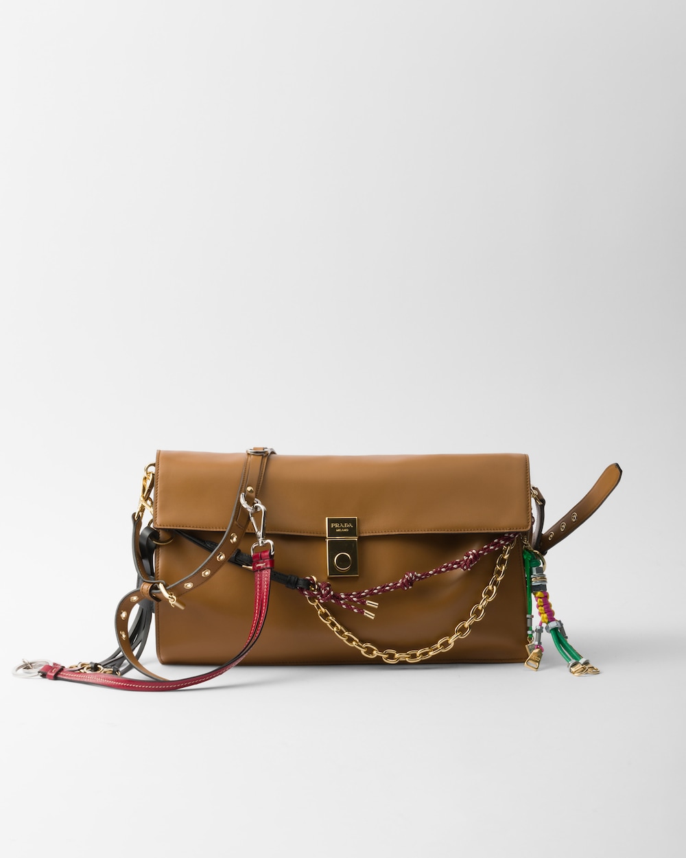 Soft Sound Large Leather Shoulder Bag With Charms