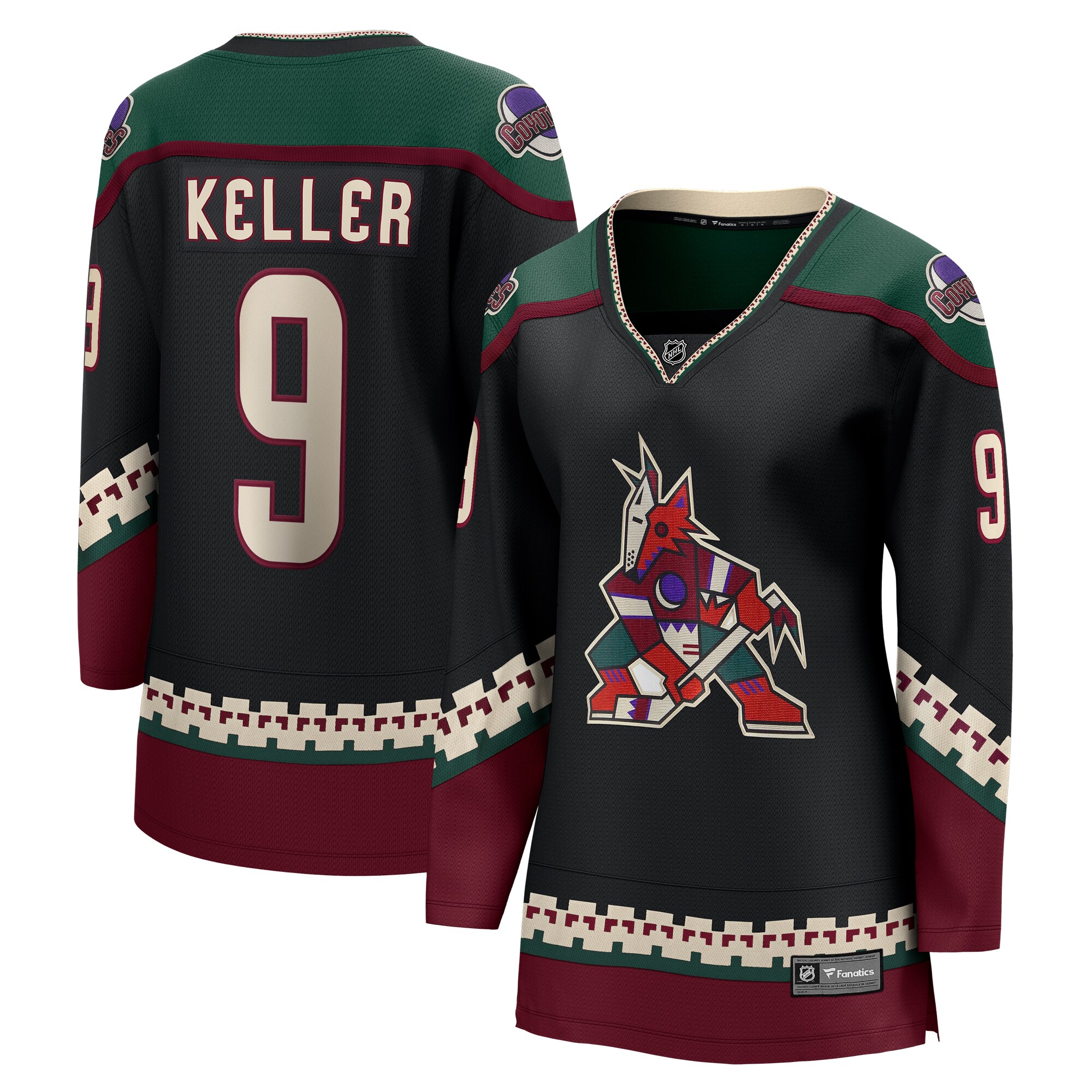 Clayton Keller Arizona Coyotes Fanatics Women’s Home Breakaway  Jersey – Black
