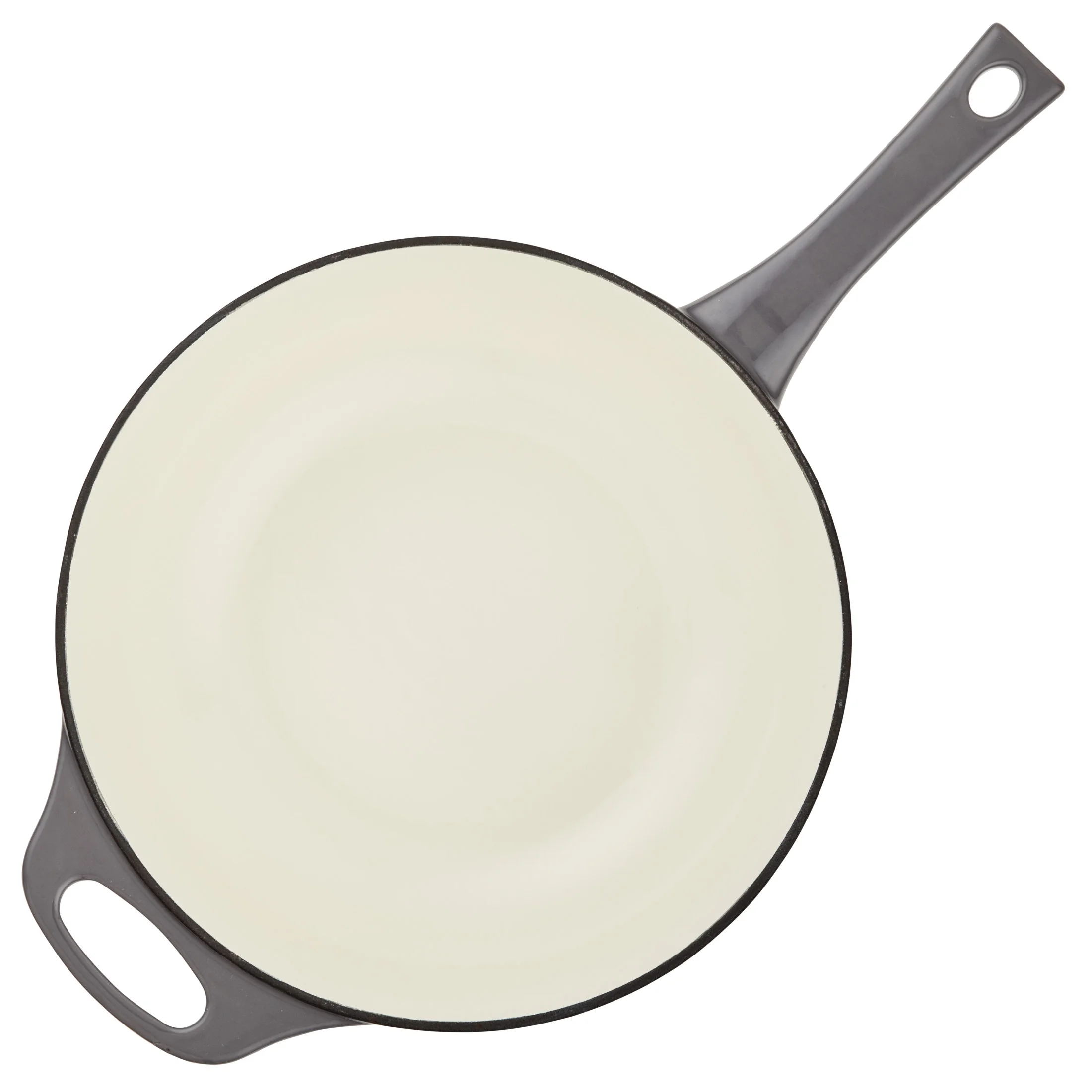 Rachael Ray Enameled Cast Iron 3-in-1 Dutch Oven Skillet Saute Combo, 4 Quart, Gray