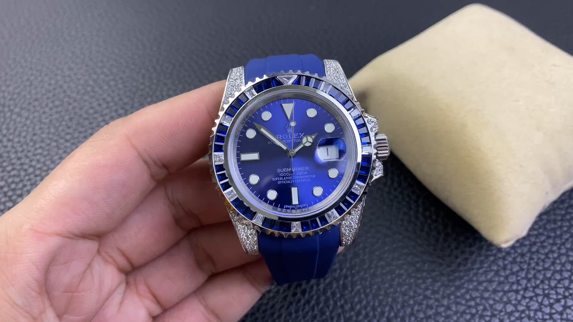 【Super Clone】Rolex Submariner 116610 Diamond Case Blue Dial 40MM Men's Watch