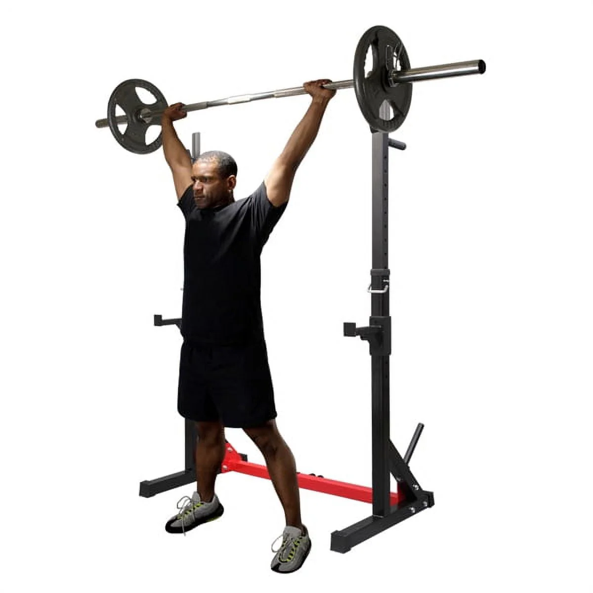 Multi-Function Barbell Rack Squat Stand with Barbell Plate Rack, Adjustable Dip Stand Weight Lifting Bench Press Rack Home Gym Fitness, Max Load 500lb