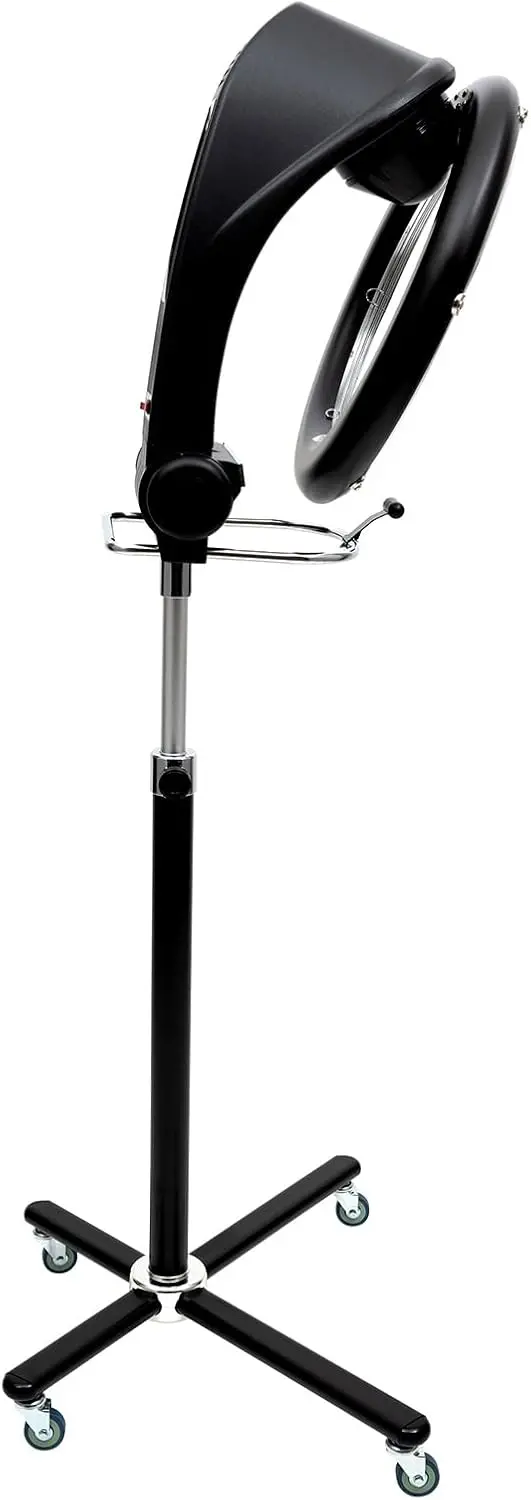 1200W Infrared Salon Hair Dryer – 6 Heat/Speed Modes. 360° Efficient Heating. Adjustable Height & Quiet Rolling Base